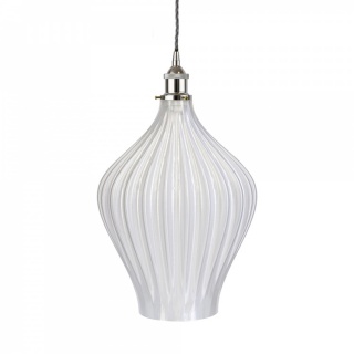 Persian Fluted Orbicular Clear Water Pendant Light